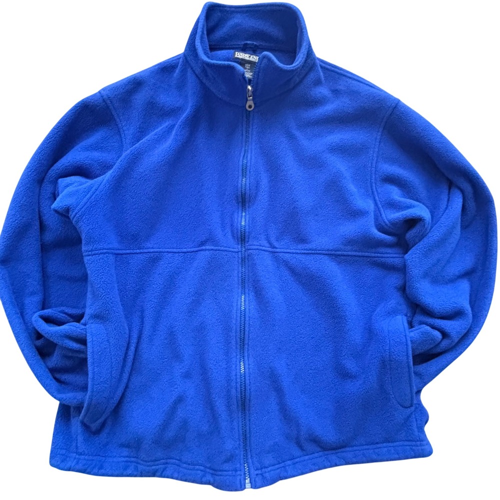 VTG Lands End USA Polartec Fleece Jacket L TALL Full Zip Polartec Outdoor Blue